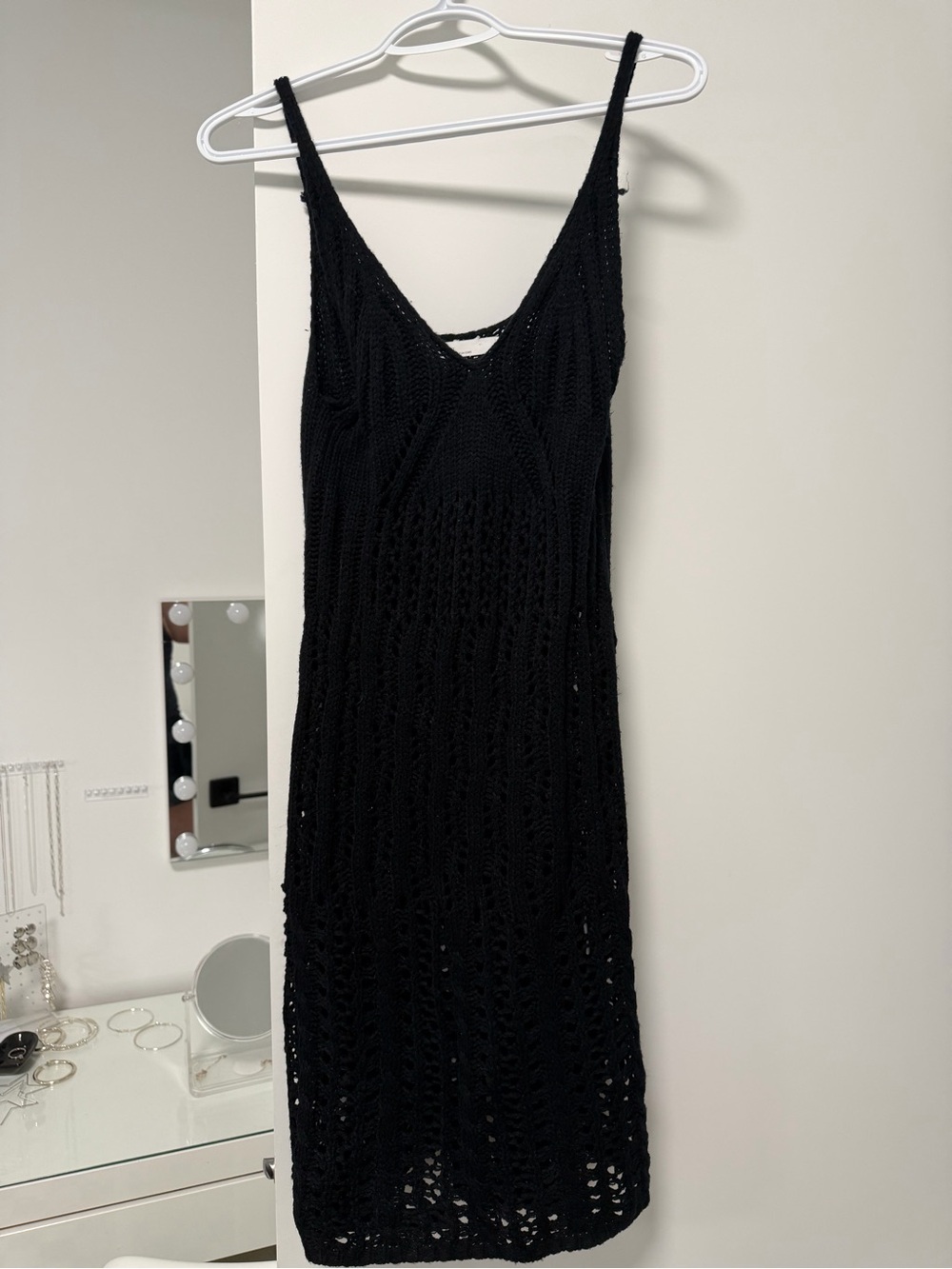 OAK + FORT Black Open-Knit Slip